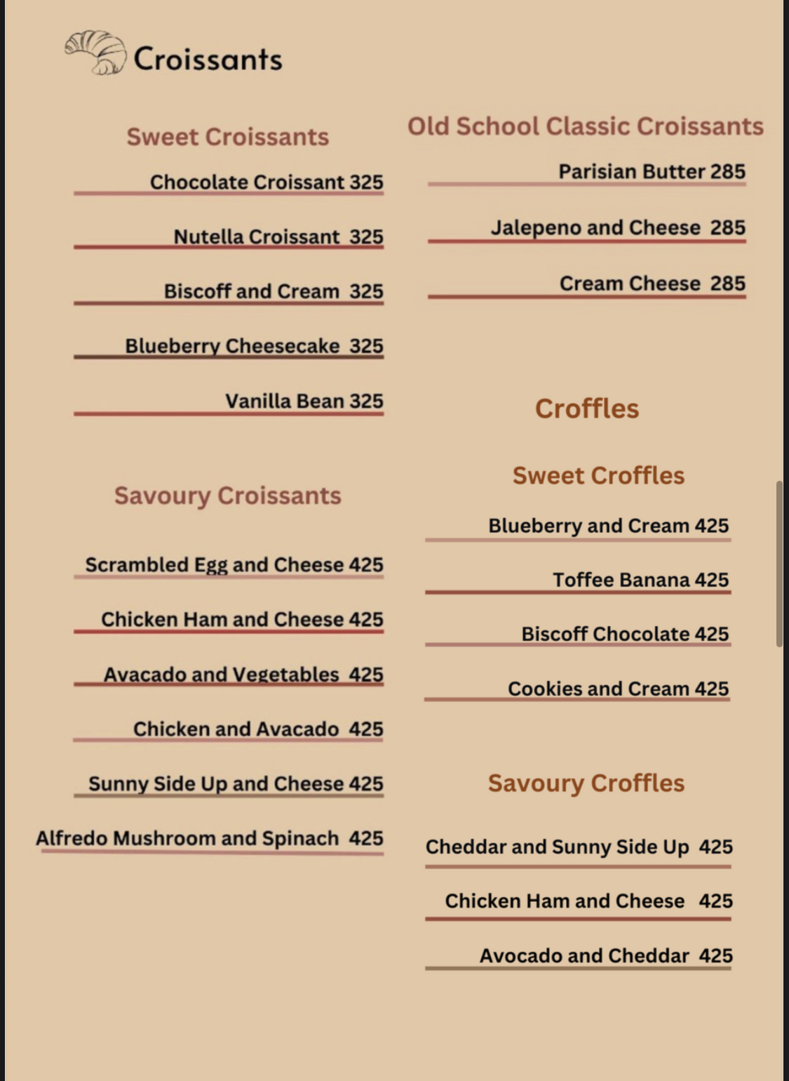 Menu Page 6